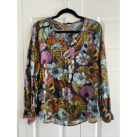 Jane‎ Delancey Womens Large Tunic Gold Mettalic Stripe - Picture 1 of 8